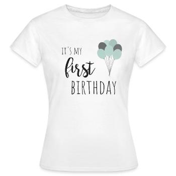 C’est mon premier anniversaire - T-shirt Femme - blanc - Devant - AI Model Female 172 dark (172cm)