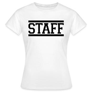 staff - Frauen T-Shirt - Weiß - Vorne - AI Model Female 172 dark (172cm)