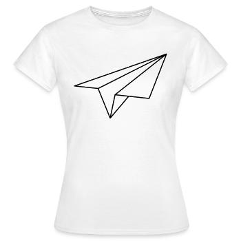 Avion en papier - T-shirt Femme - blanc - Devant - AI Model Female 172 dark (172cm)