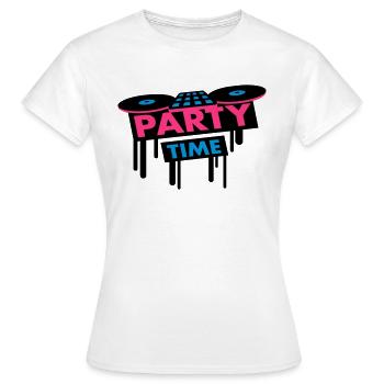 Party Time DJ Pult - T-shirt Femme - blanc - Devant - AI Model Female 172 dark (172cm)