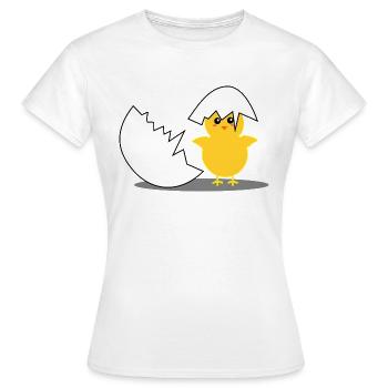 Doux poussin - T-shirt Femme - blanc - Devant - AI Model Female 172 dark (172cm)