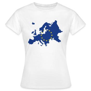 Europa EU - Frauen T-Shirt - Weiß - Vorne - AI Model Female 172 dark (172cm)
