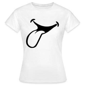 bâton de bouche langue - T-shirt Femme - blanc - Devant - AI Model Female 172 dark (172cm)