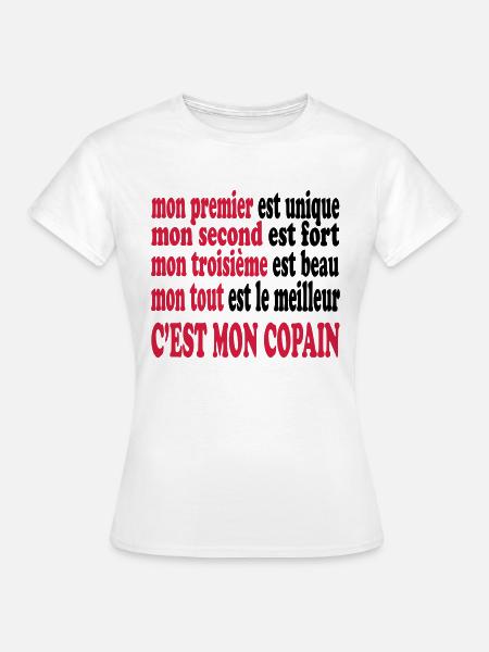 Mon copain est beau - Frauen T-Shirt - Weiß