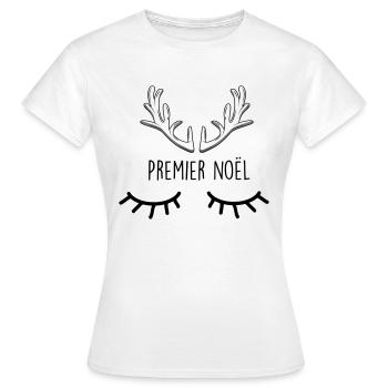 mon premier noel - T-shirt Femme - blanc - Devant - AI Model Female 172 dark (172cm)