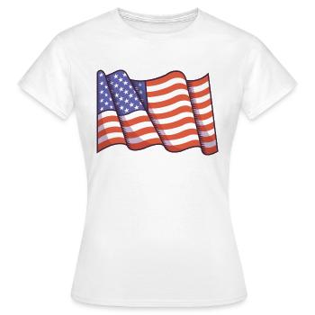 American Flag - Women's T-Shirt - white - Front - AI Model Female 172 dark (172cm)