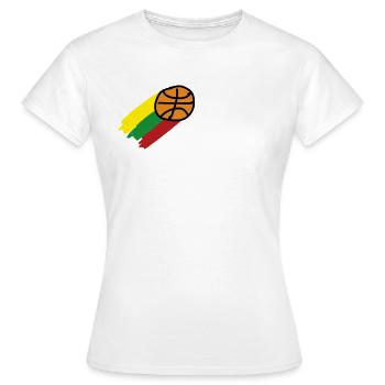 Lithuanian Themed Basketball - Women's T-Shirt - white - Front - AI Model Female 172 dark (172cm)