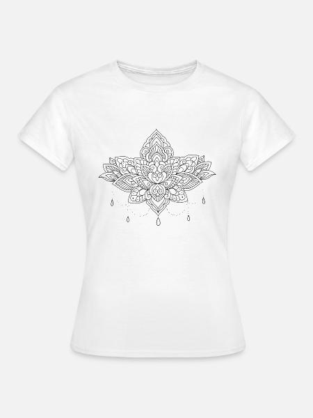 Mandala underboob - T-shirt Femme - blanc