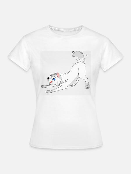 Freuender Wolf - Frauen T-Shirt - Weiß