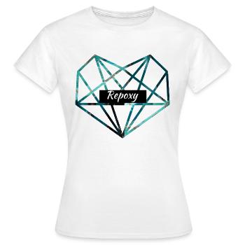 Diamant vert bleu - T-shirt Femme - blanc - Devant - AI Model Female 172 dark (172cm)