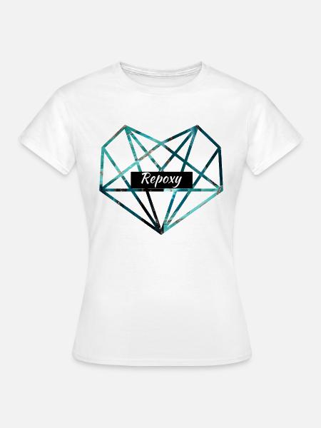 Blaugrüner Diamant - Frauen T-Shirt - Weiß