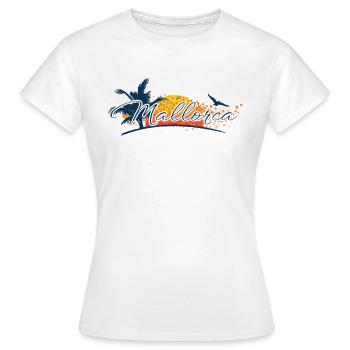 Mallorca 2026 - Balearen - Spanien - Frauen T-Shirt - Weiß - Vorne - AI Model Female 172 dark (172cm)