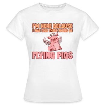 On m’a dit qu’il y aurait des cochons volants 1 - T-shirt Femme - blanc - Devant - AI Model Female 172 dark (172cm)