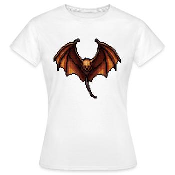 Flughund in minimalistischer Pixelgrafik - Frauen T-Shirt - Weiß - Vorne - AI Model Female 172 dark (172cm)