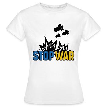 Stop War - T-shirt Femme - blanc - Devant - AI Model Female 172 dark (172cm)