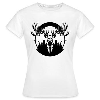 boss hirsch - Frauen T-Shirt - Weiß - Vorne - AI Model Female 172 dark (172cm)