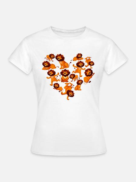 Herz Löwe - Frauen T-Shirt - Weiß
