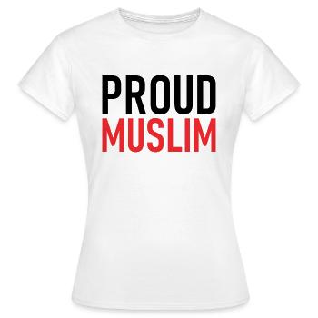 Proud Muslim - Muslime - Islam - Frauen T-Shirt - Weiß - Vorne - AI Model Female 172 dark (172cm)