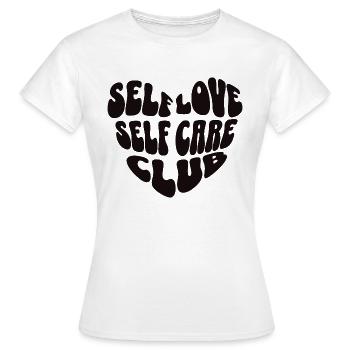 Selbstliebe Herz - Frauen T-Shirt - Weiß - Vorne - AI Model Female 172 dark (172cm)