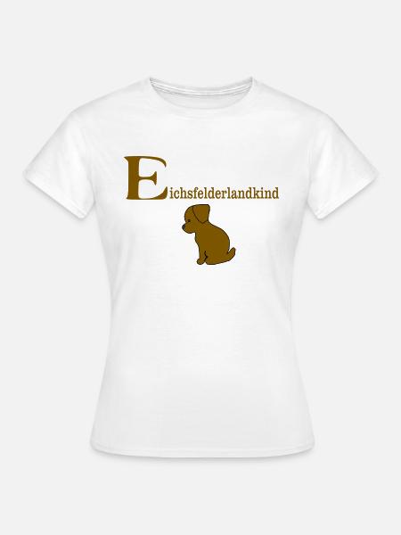 eichsfelderlandkind mit welpe - Frauen T-Shirt - Weiß