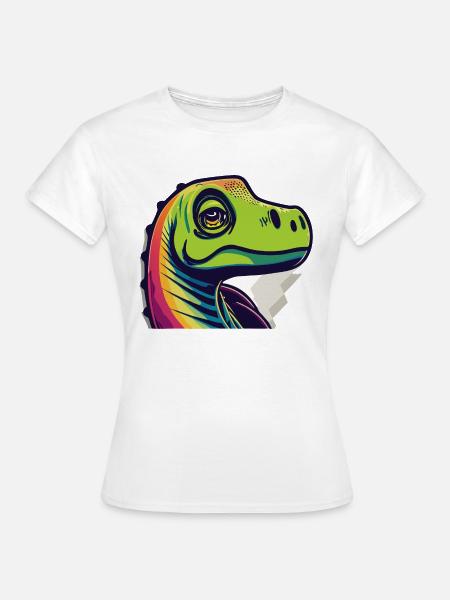 Regenbogen Echse - Frauen T-Shirt - Weiß