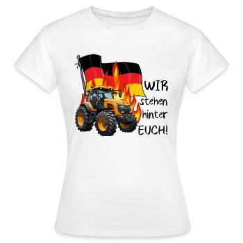 Nous soutenons les agriculteurs - T-shirt Femme - blanc - Devant - AI Model Female 172 dark (172cm)