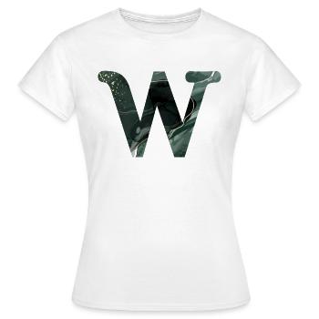 Lettre w marbré vert - T-shirt Femme - blanc - Devant - AI Model Female 172 dark (172cm)