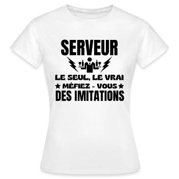 AUTHENTIC-SERVER - Frauen T-Shirt - Weiß - Vorne - AI Model Female 172 dark (172cm)