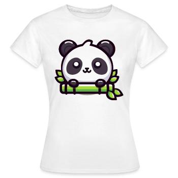 Bamboo Bliss : Adorable délice de panda - T-shirt Femme - blanc - Devant - AI Model Female 172 dark (172cm)