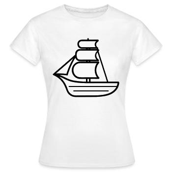 Bateau pirate - T-shirt Femme - blanc - Devant - AI Model Female 172 dark (172cm)