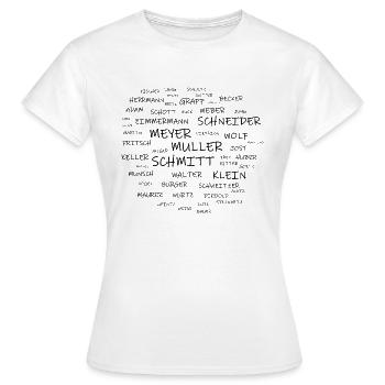 Noms de famille Alsace - T-shirt Femme - blanc - Devant - AI Model Female 172 dark (172cm)