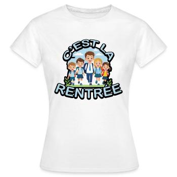 Rentrée Scolaire - T-shirt Femme - blanc - Devant - AI Model Female 172 dark (172cm)
