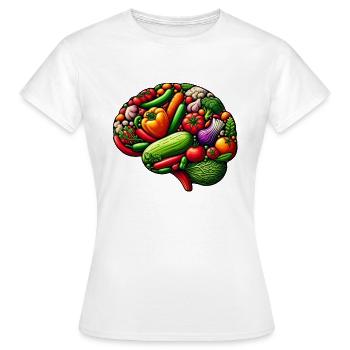 Brain Food - Women's T-Shirt - white - Front - AI Model Female 172 dark (172cm)
