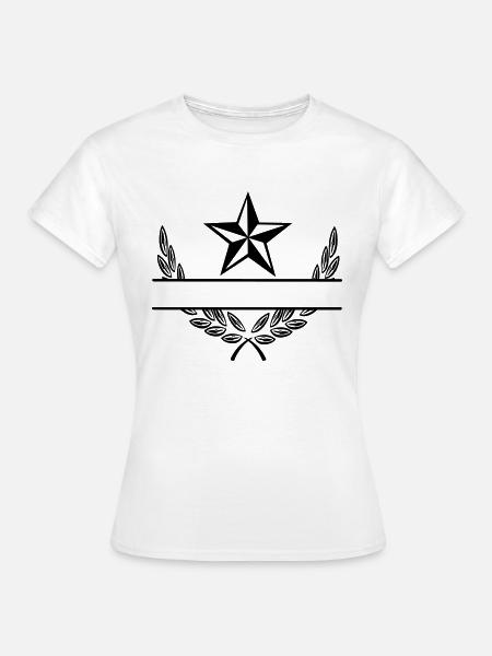 Stern im Lorbeerkranz - Frauen T-Shirt - Weiß