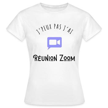 Ich kann kein Zoom-Meeting abhalten - Frauen T-Shirt - Weiß - Vorne - AI Model Female 172 dark (172cm)