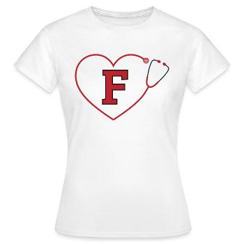 Lettre f stéthoscope - T-shirt Femme - blanc - Devant - AI Model Female 172 dark (172cm)