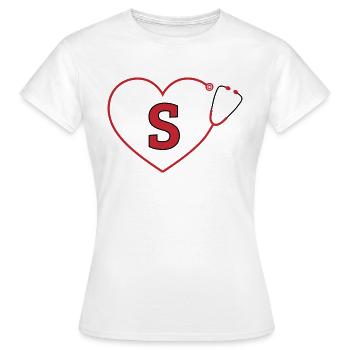 Letter Stethoscope - Women's T-Shirt - white - Front - AI Model Female 172 dark (172cm)