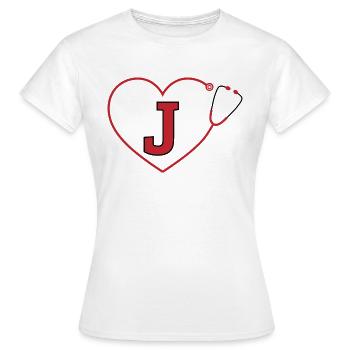 Lettre j stéthoscope - T-shirt Femme - blanc - Devant - AI Model Female 172 dark (172cm)