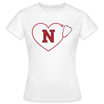 Lettre n stéthoscope - T-shirt Femme - blanc - Devant - AI Model Female 172 dark (172cm)