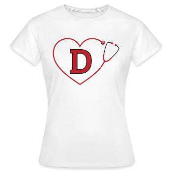 Stethoscope Letter - Women's T-Shirt - white - Front - AI Model Female 172 dark (172cm)