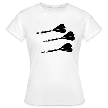 dartpfeile - Frauen T-Shirt - Weiß - Vorne - AI Model Female 172 dark (172cm)