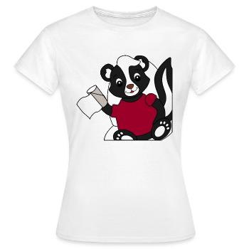 Skunk Pixie sur les toilettes - T-shirt Femme - blanc - Devant - AI Model Female 172 dark (172cm)