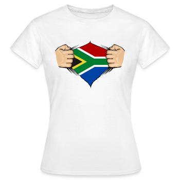 Südafrika Flagge Design - Frauen T-Shirt - Weiß - Vorne - AI Model Female 172 dark (172cm)