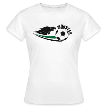 Münster Fußball - Frauen T-Shirt - Weiß - Vorne - AI Model Female 172 dark (172cm)
