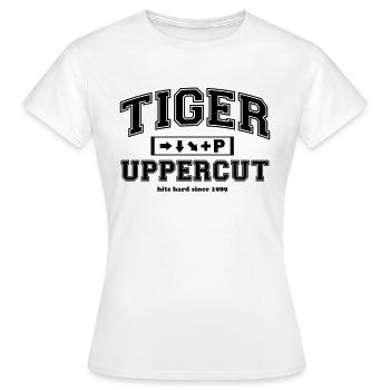 Tiger Uppercut University - Frauen T-Shirt - Weiß - Vorne - AI Model Female 172 dark (172cm)