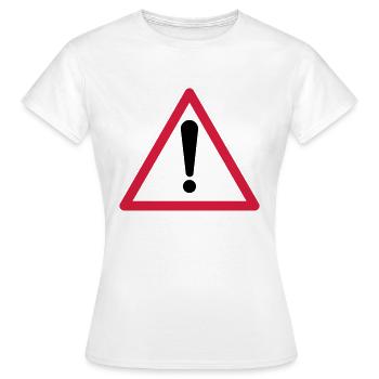 Attention! - T-shirt Femme - blanc - Devant - AI Model Female 172 dark (172cm)