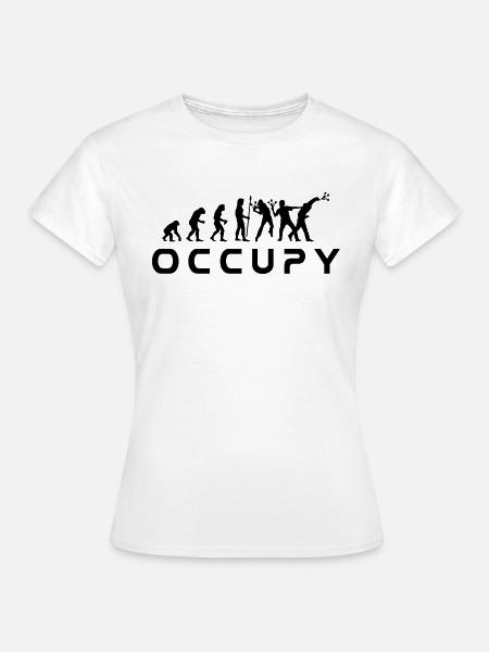 evolution_occupy - Frauen T-Shirt - Weiß
