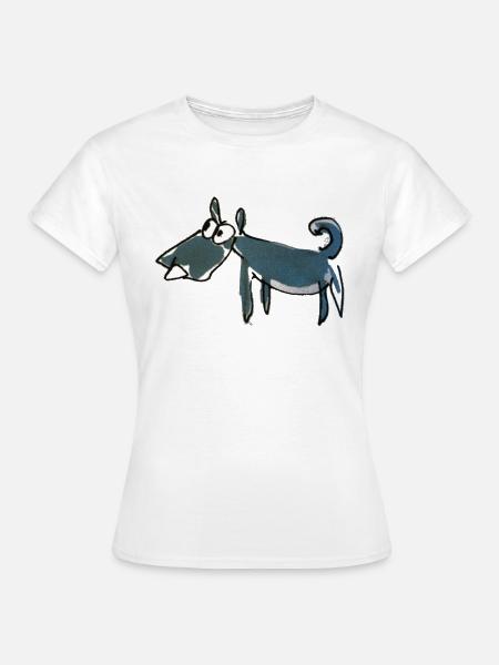 Hund Zeichnung - Frauen T-Shirt - Weiß