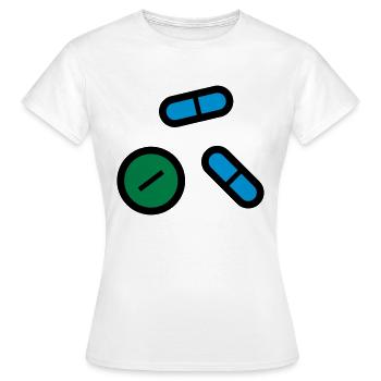 Pills, medicines, medicine, drugs - Women's T-Shirt - white - Front - AI Model Female 172 dark (172cm)