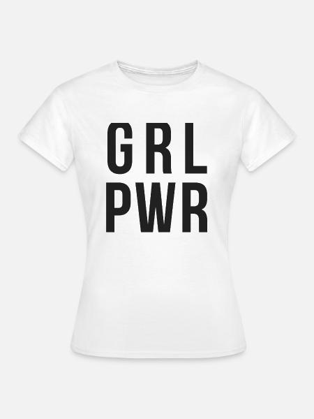 GRL PWR Girlspower - Frauen T-Shirt - Weiß